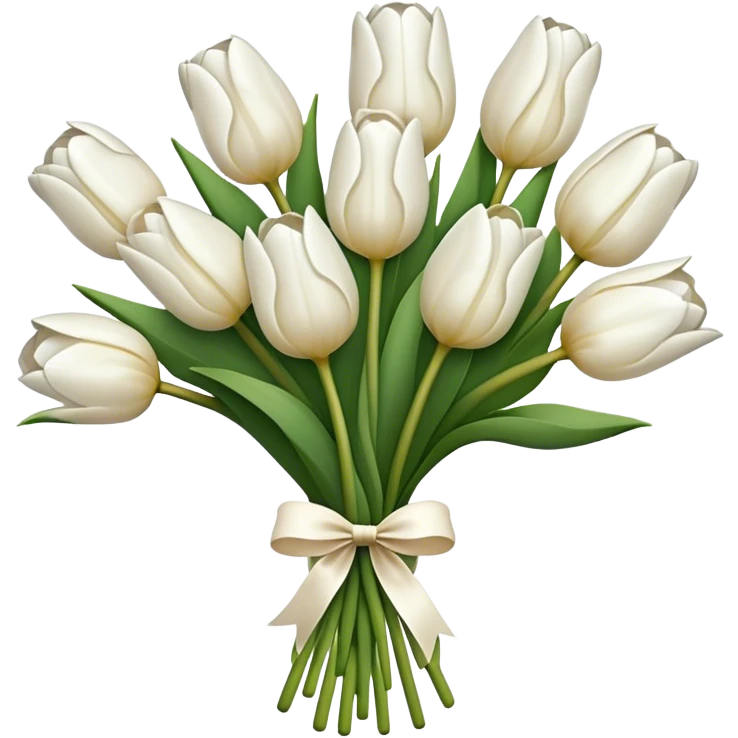 white tulip bouquet  emoji