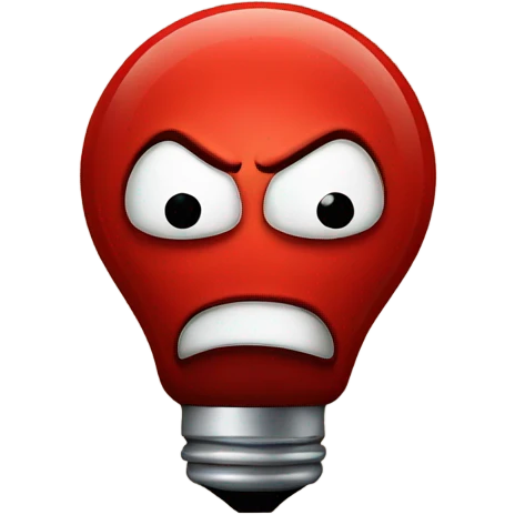 A red bulb angry emoji