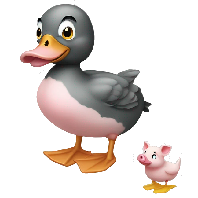 Duck with pig emoji