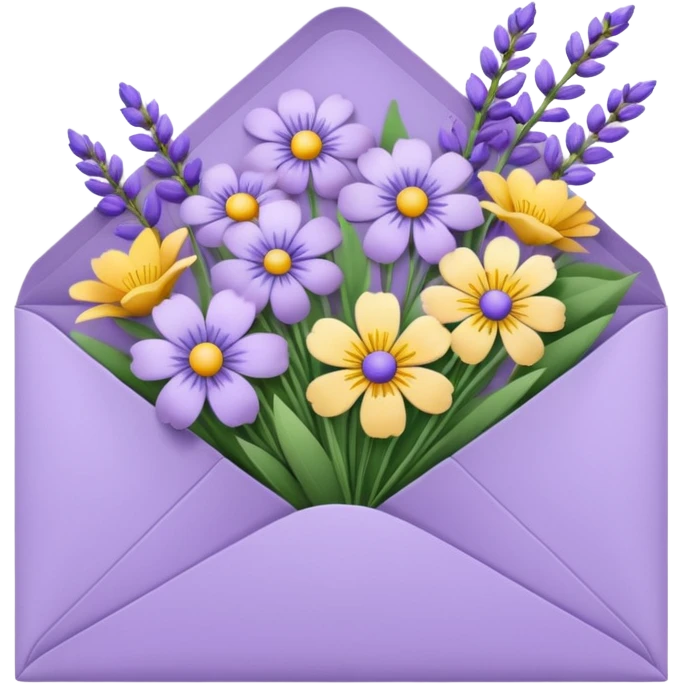 Lavender envelope with flowers inside  emoji