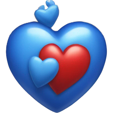 corazón azul y rojo emoji