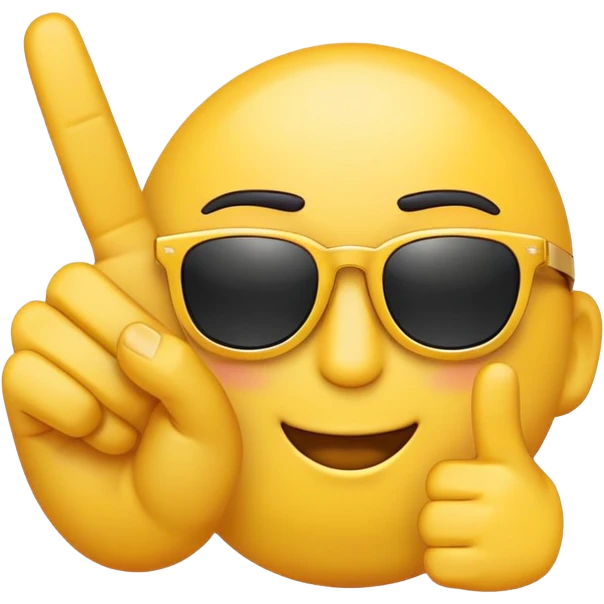 Emoji with sunglasses sticking up the middle finger emoji