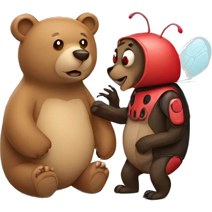 bear and bug in love emoji