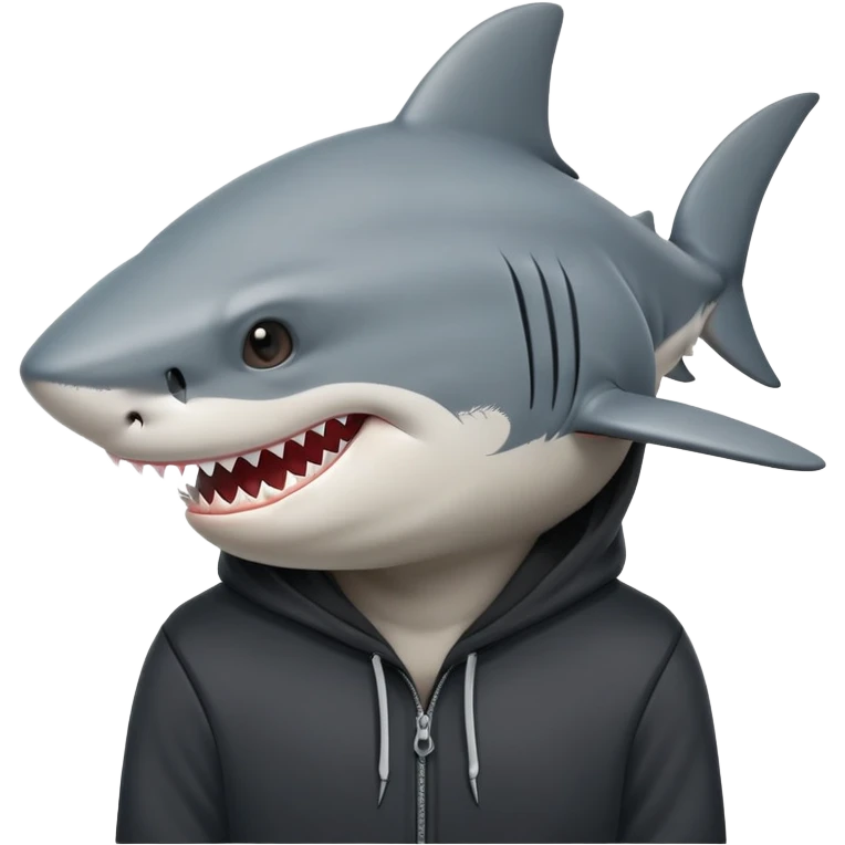 Shark with a black hoodie emoji