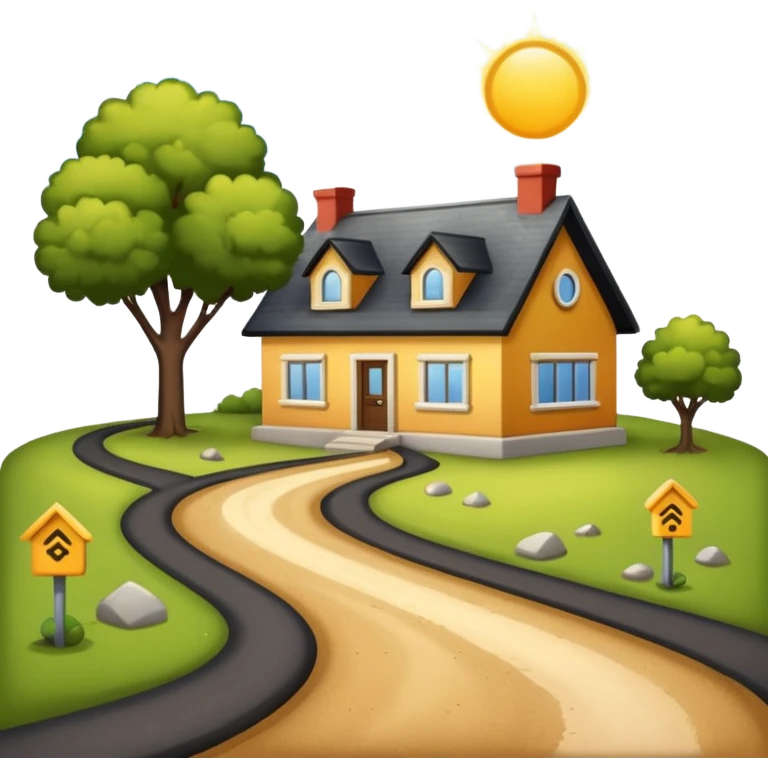 small road with home emoji