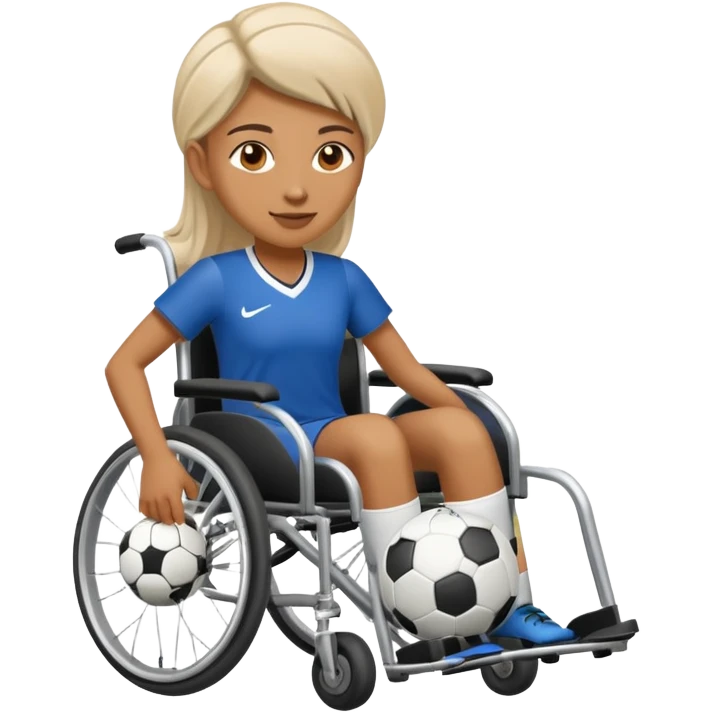 woman in wheelchair playing soccer emoji