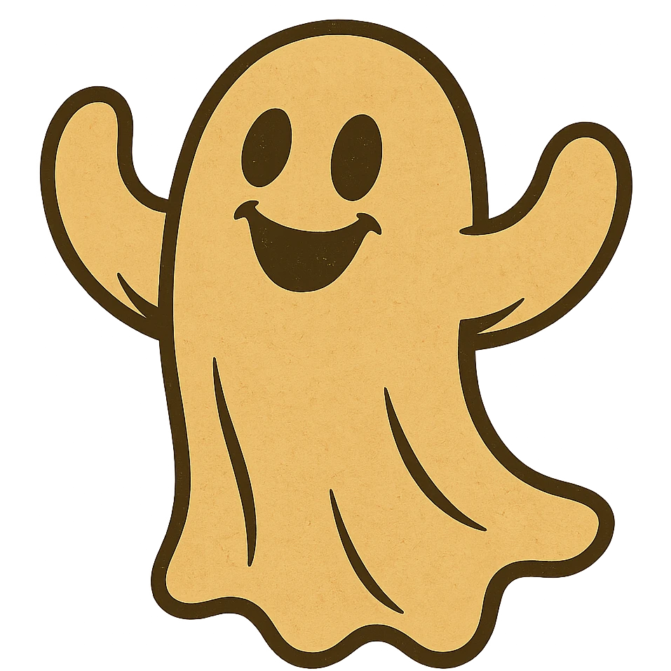 Create images of happy retro ghosts, pumpkins, spiders, witches for stickers. Use this image for inspiration. emoji