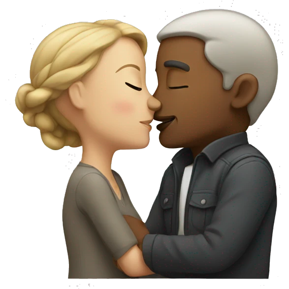 man and woman kissing emoji