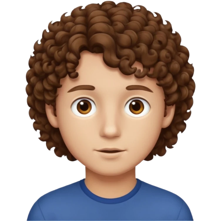 boy,  brown hair, curly hair, brown eyes,  skin, emoji