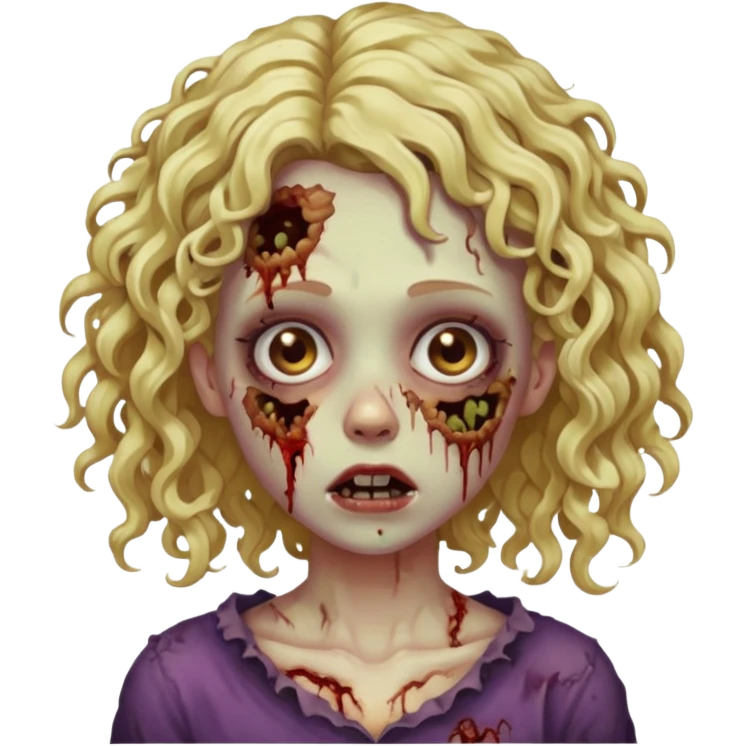 girl zombie with curly blonde hair  emoji
