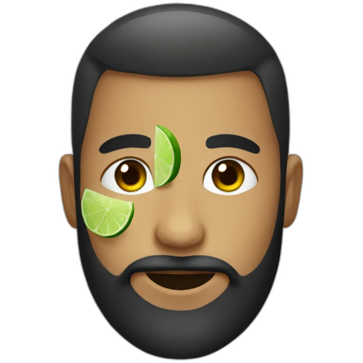 black beard hair shaved boy with mojito emoji