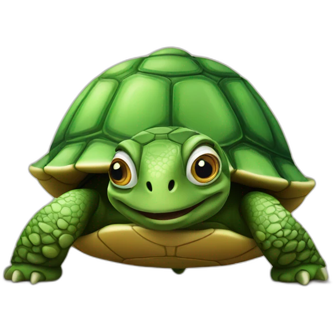 Turtle with huge open eyes emoji