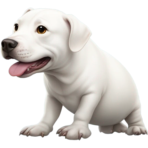 Beluga Whale with white pitbull on top of it  emoji