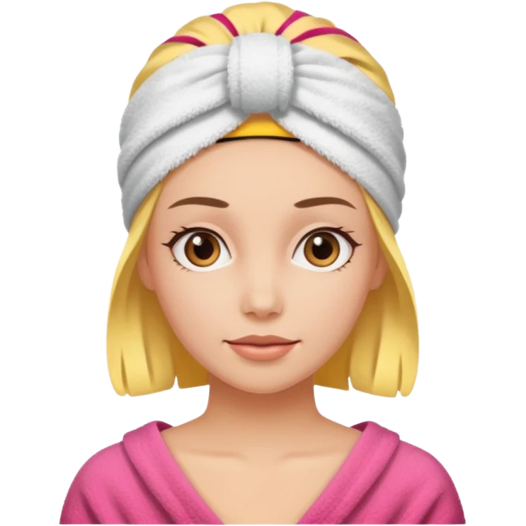 rosto de uma mulher com uma faixa de toalha na cabeça emoji