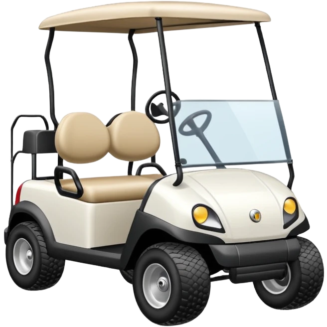 White golf cart with flat tire  emoji