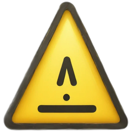 a yellow warning sign in a triangle form with an exclamation point emoji