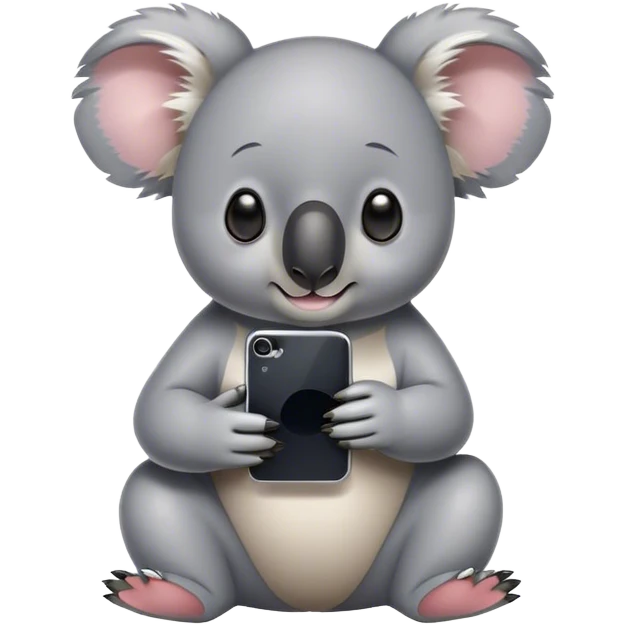Koala looking at phone emoji