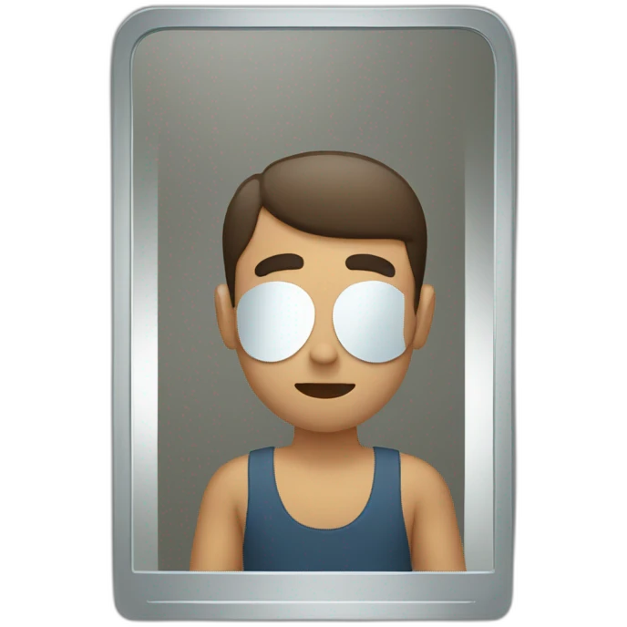 man lokking in mirror emoji