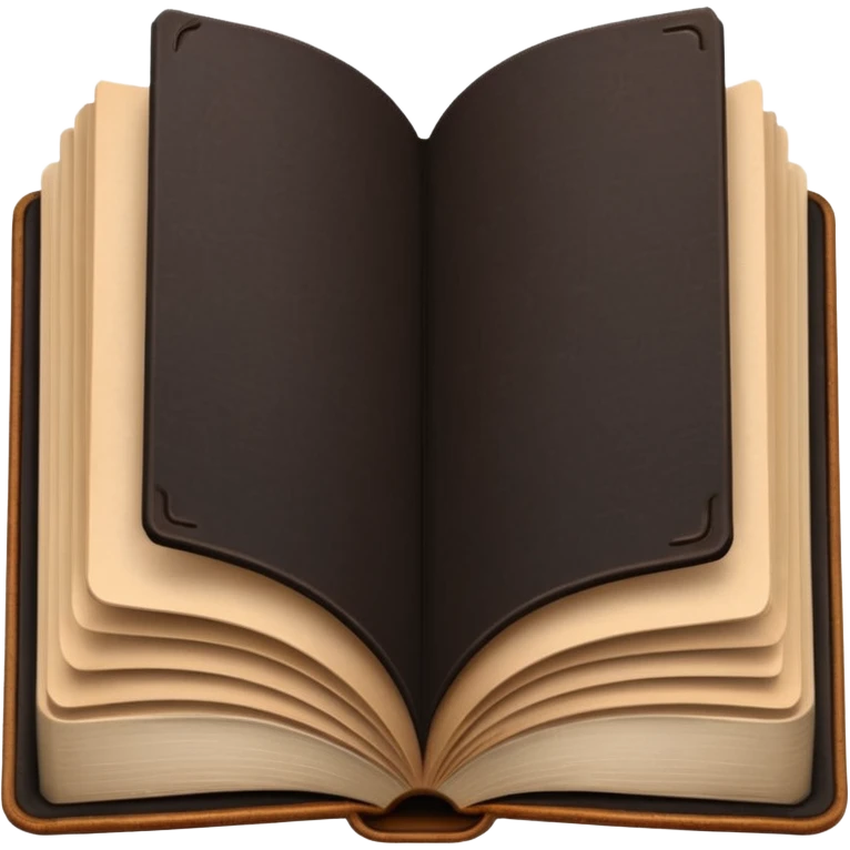 open brown book with completely empty, black pages emoji