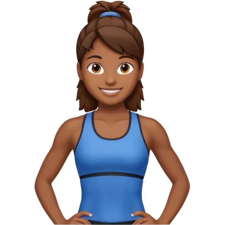 Gym girl brown skin and brown hair  emoji