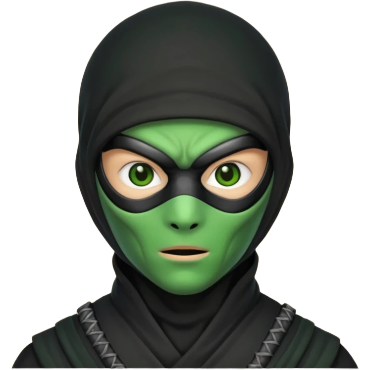 Alien wearing ninja mask emoji