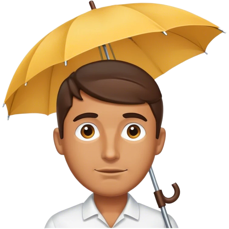 A man wearing a headunbrella emoji