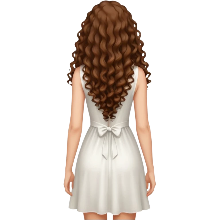 long curly hair woman back emoji