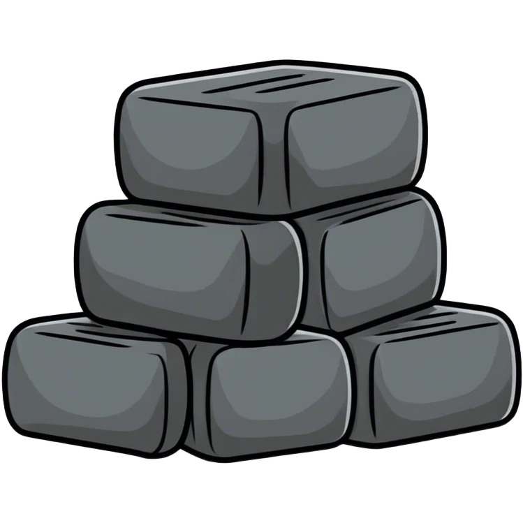 Pile of coal briquettes, solid fuel emoji