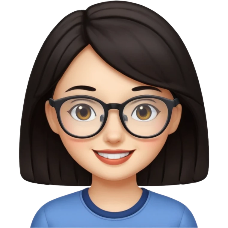 sarah babygirl dark hair and glasses emoji