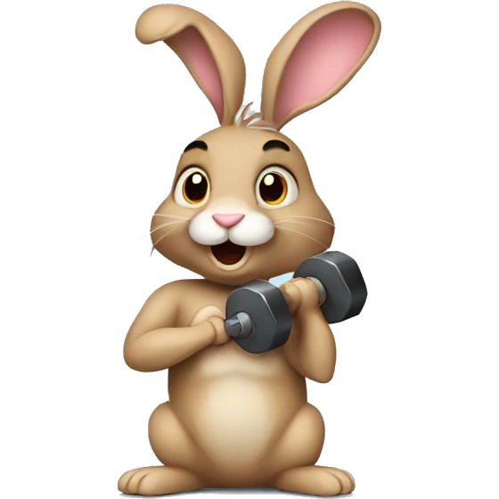 Bunny with dumbbell  emoji