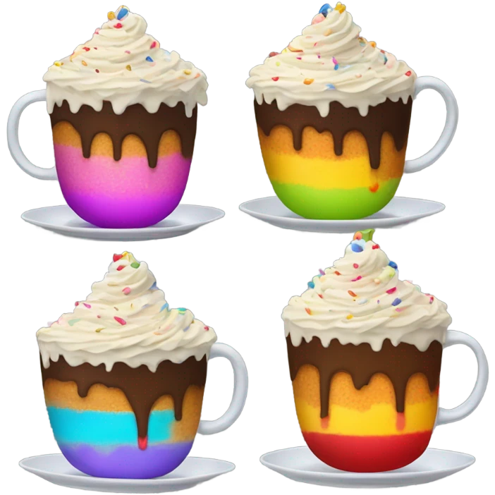 birthday cake turn into a cup of drink emoji