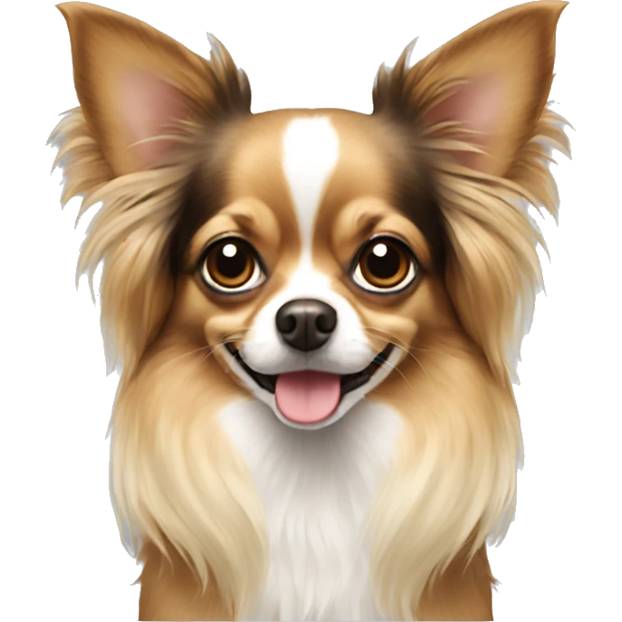 Long haired chihuahua sitting  emoji