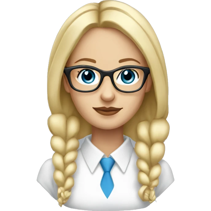 proffesional-woman-blonde-glasses-blue eyes-mesy bun emoji