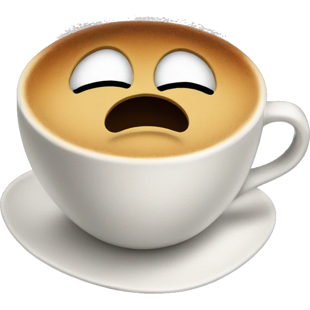 A cup of coffee crying emoji
