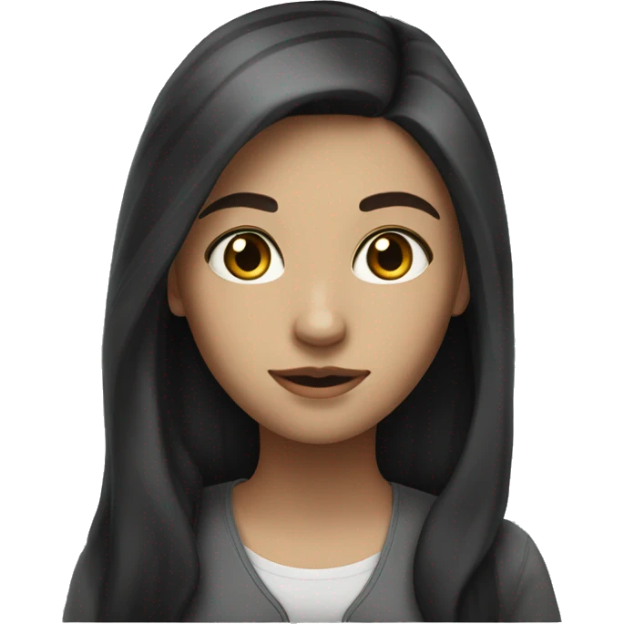studing white girl wit long dark hair emoji