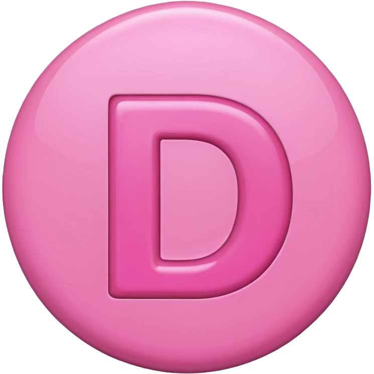 pink letter D emoji emoji