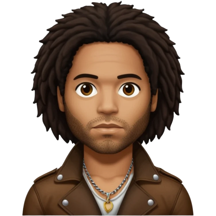 Lenny Kravitz with long dark brown hair emoji