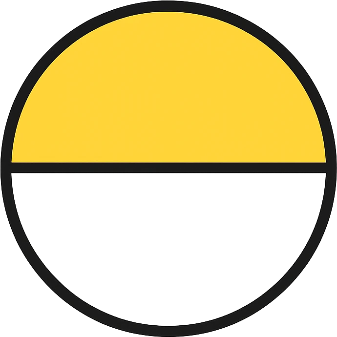circular icon half-filled with yellow emoji