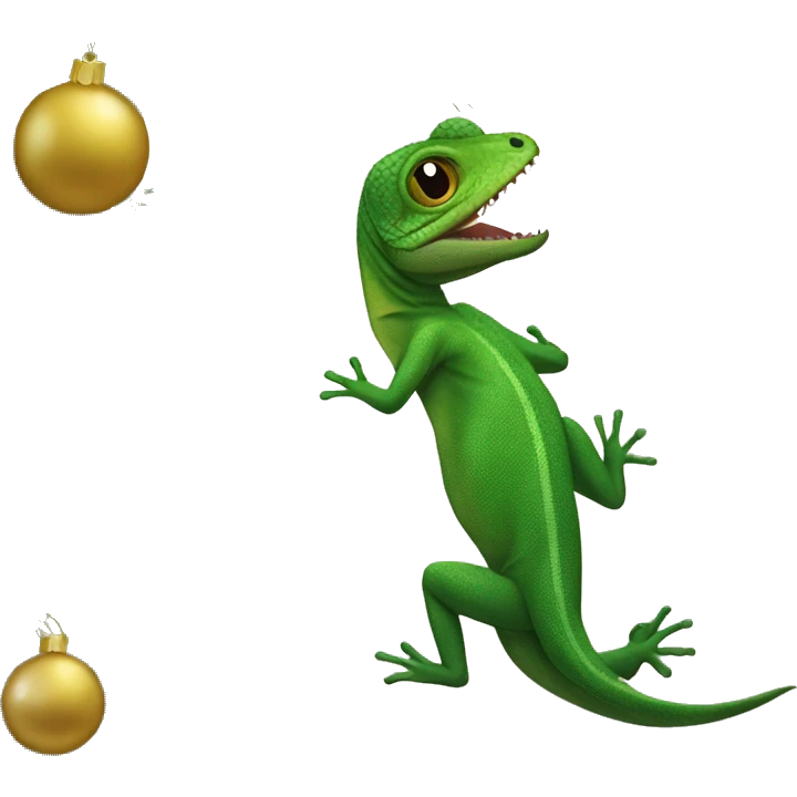 lizard coming out of christmas tree emoji