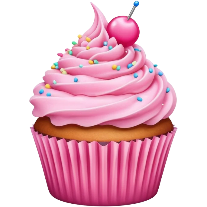 cupcake with pink icing emoji