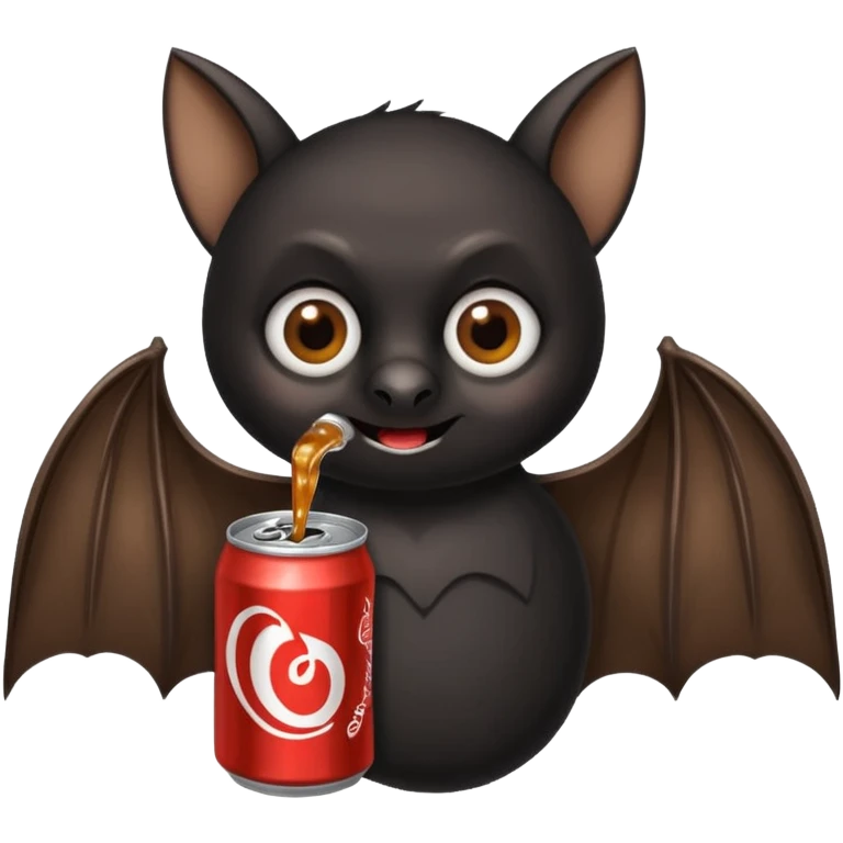 black bat drinkig soda emoji