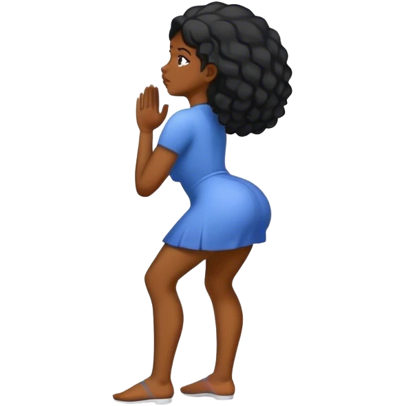 A black woman bows emoji