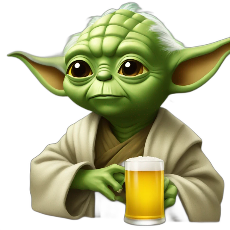 Yoda drink a beer emoji