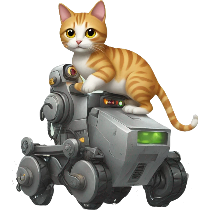 Cat riding a robot emoji