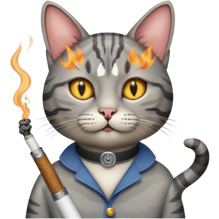 Cat smoking cat nip emoji