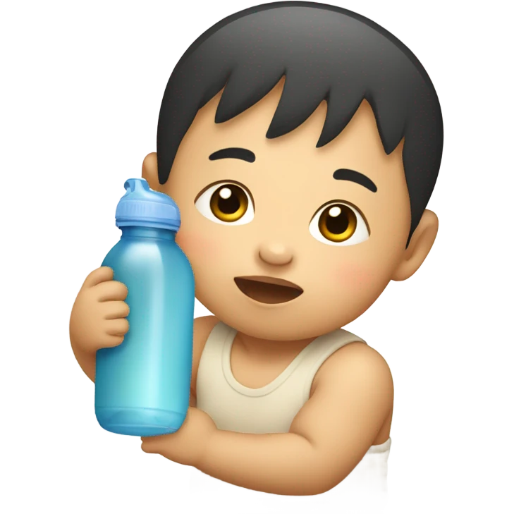 Asian baby drinking bottle emoji