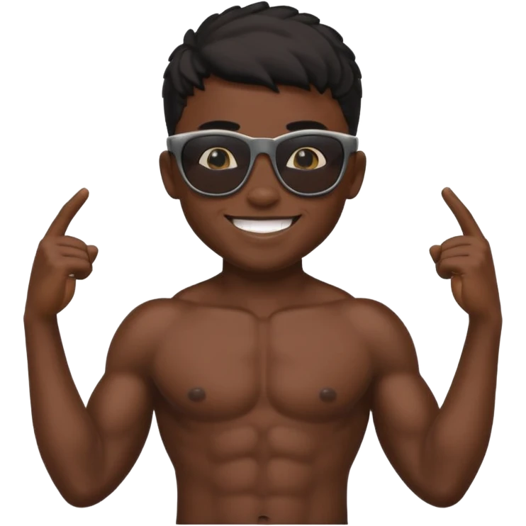 boy naked musclar with sunglasses black emoji