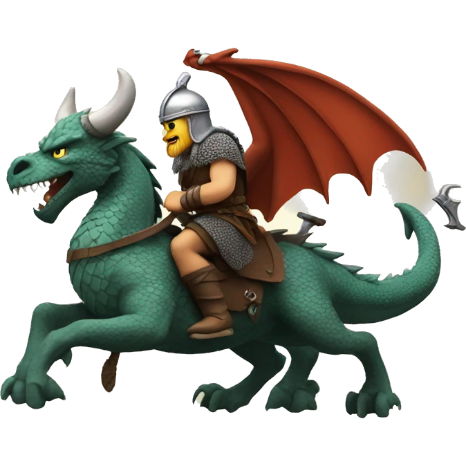 Viking riding a dragon emoji