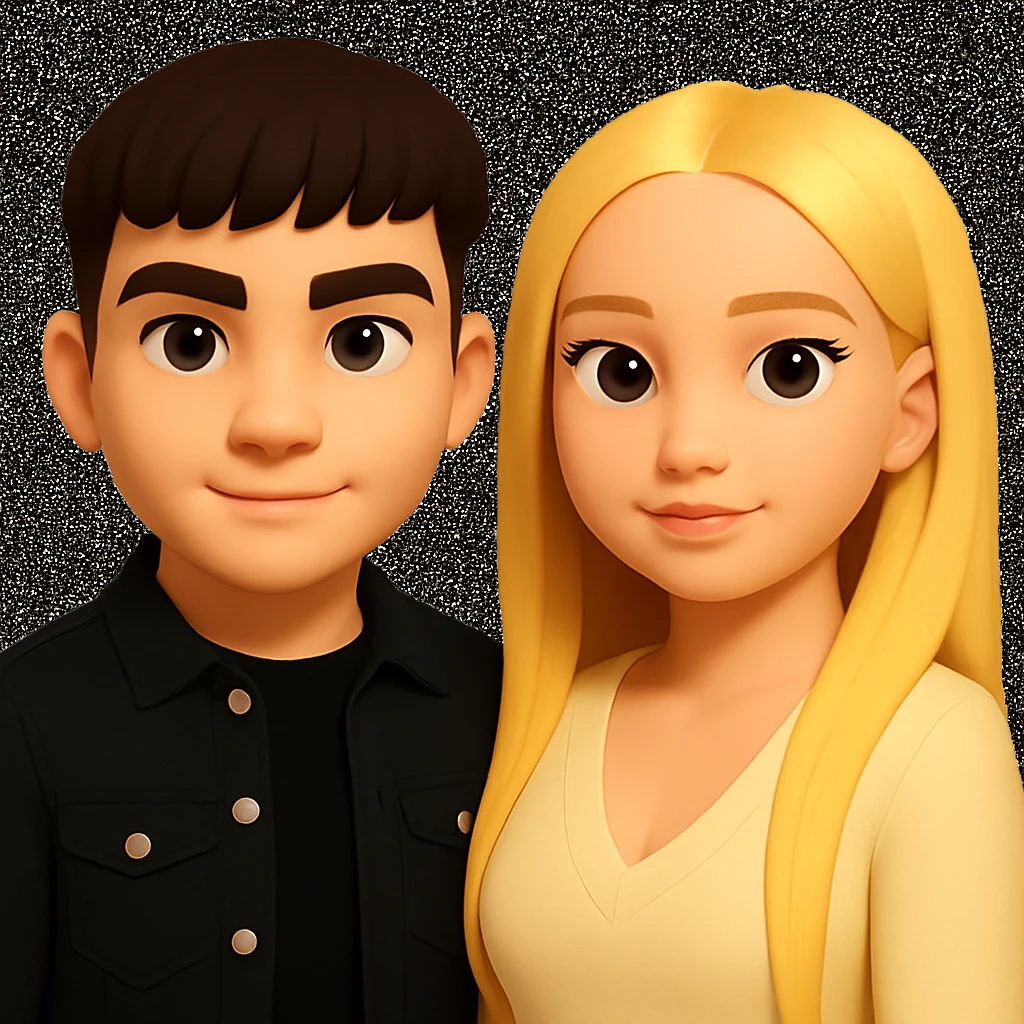 Slightly increase the volume of the upper body of the girl and slightly turn her to face forward, preserving the style of the original image. emoji