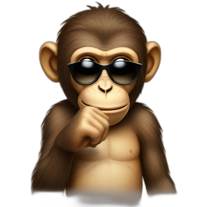 Monkey that makes a middle finger with sunglasses emoji